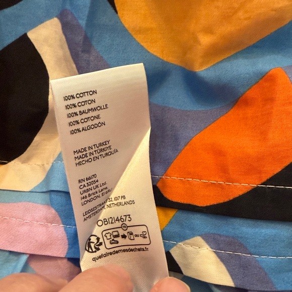 Anthropologie Somerset Tiered Maxi Dress Abstract Orange Print Women’s XLP - Picture 10 of 11